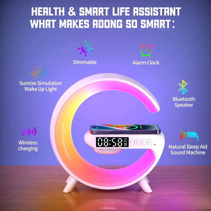 Sunrise Alarm Clock with Wireless Charging & Bluetooth Speaker