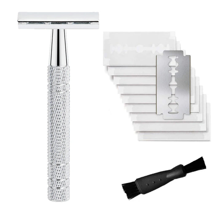 Double Edge Safety Razor for Women, with 10 Pcs Safety Razor Blades 