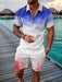 Men Shorts Set Sleeve Zip Polo 