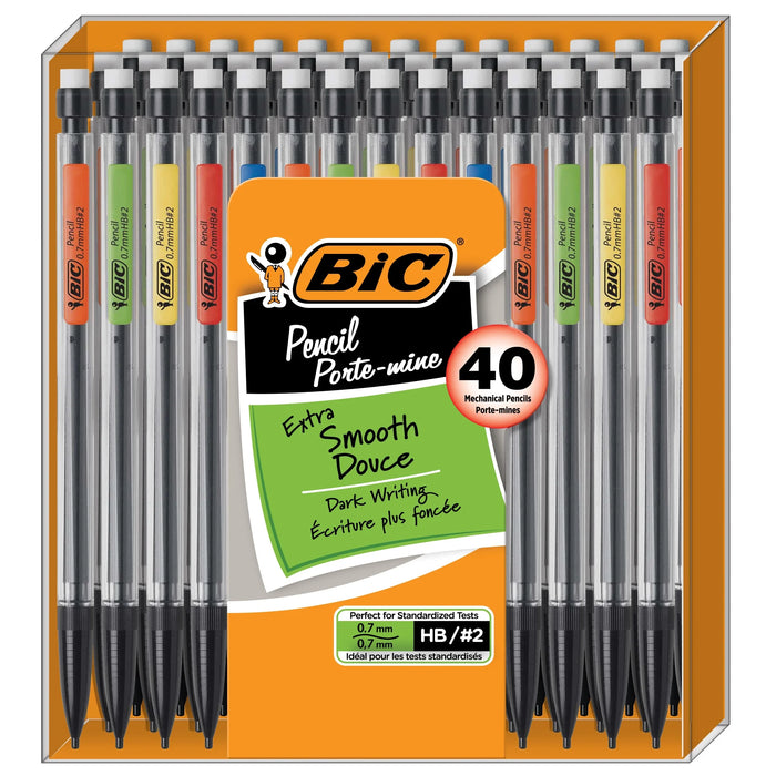 Xtra-Smooth Mechanical Pencils with Erasers, 40-Count Pack