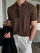  Ribbed Knit Polo Shirt