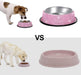 Bling Dog Bowls Pink, 640ML Handmade Bling Rhinestones Stainless Steel - Set of 2