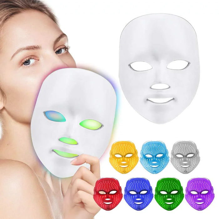 Led Face Mask Light Therapy,  Red Light Therapy for Face, 7 Colors LED Facial Skin Care