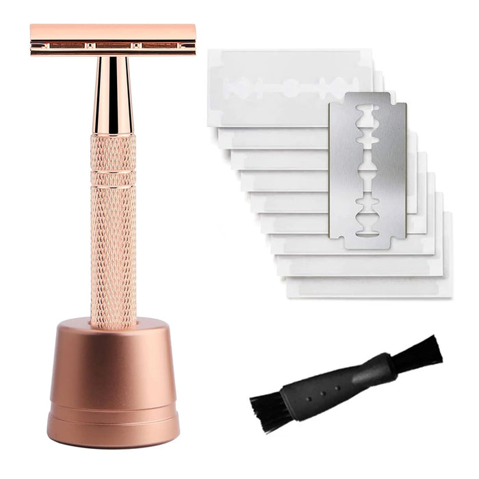 Double Edge Safety Razor for Women, with 10 Pcs Safety Razor Blades 