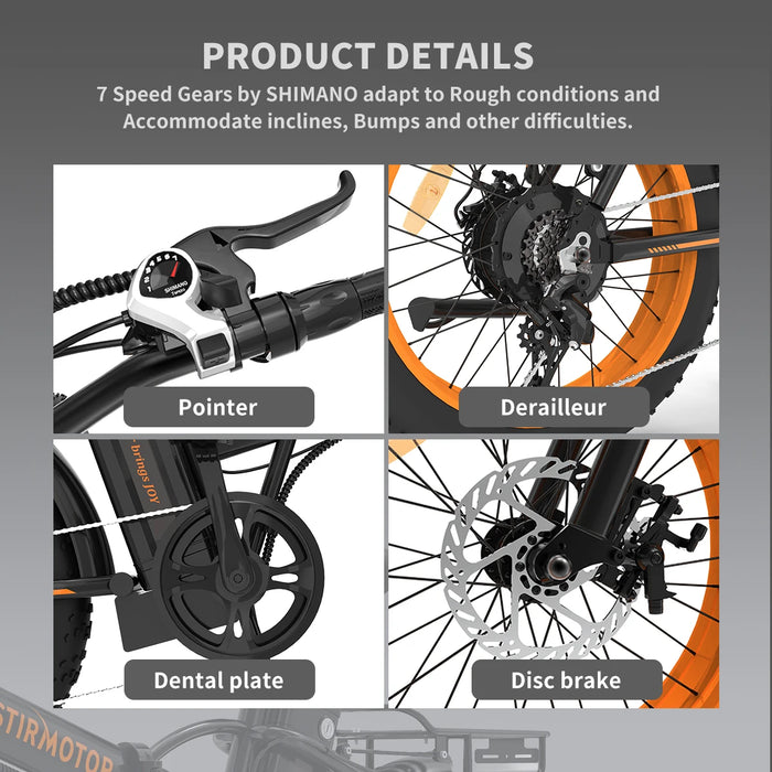 A20 Folding Ebike 500W Electric Mountain Bike 20Inch