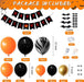 Halloween Balloons Garland Arch Kit, Halloween Party Decorations Set with Halloween Banner Orange,Black and Gold Balloons,Bats Decoration for Halloween Party Supplies