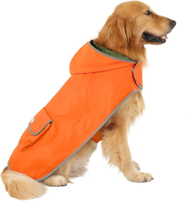 Reversible Dog Raincoat Hooded 