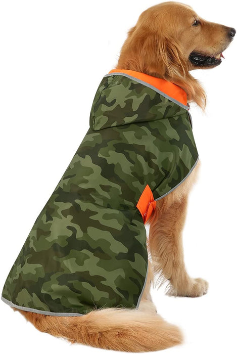 Reversible Dog Raincoat Hooded 