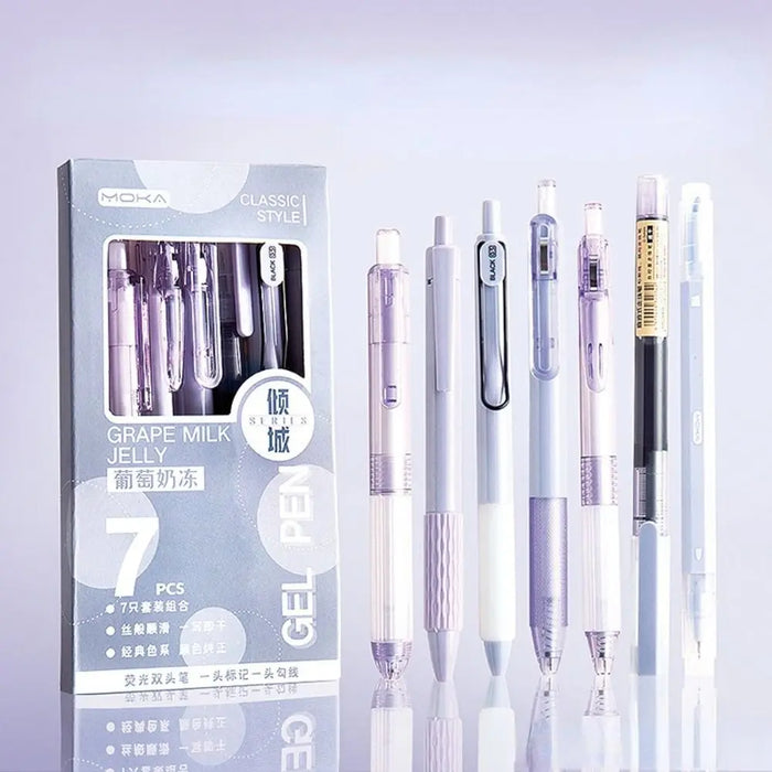 7Pcs/Set Kawaii Pens Quick-Drying Ink Pen