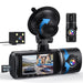 3 Channel Dash Cam, 1080P Front, Rear, and Inside