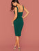 Women'S Sexy Split Thigh Tank Dress Bodycon Party Summer Dresses Dark Green L