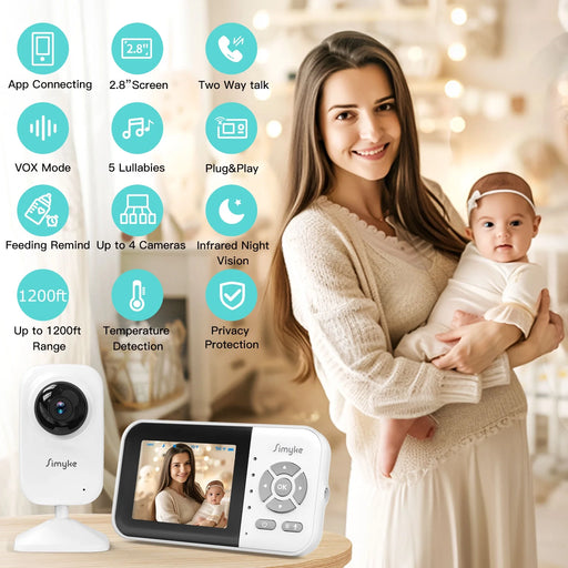 Video Baby Monitor, WIFI Baby Camera,2.8" LCD Display and App Control