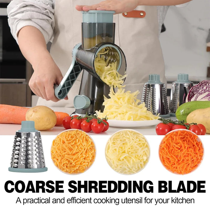 3 in 1 Rotary Cheese Grater Peanut Nuts Grinder Vegetable Shredder 