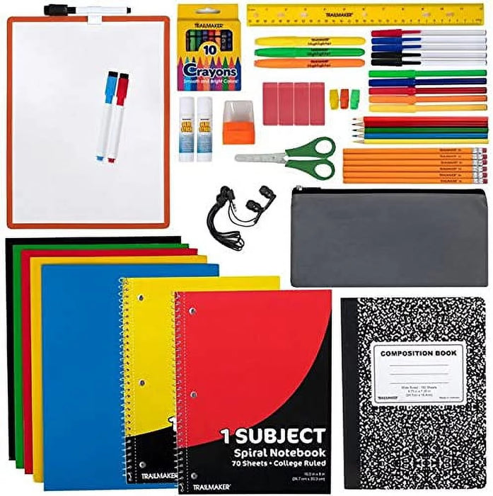 60 Piece, K-12 School Supplies Kit for Kids 