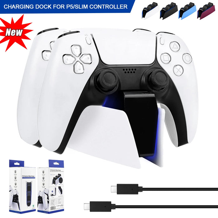 Fast Dual Charging Station for PS5 Dual Wireless Game Controller Handle Charging Dock Stand 