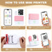 Thermal Mini Printer, Portable Inkless Sticker Maker, Bluetooth Printer for Phone