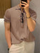  Ribbed Knit Polo Shirt