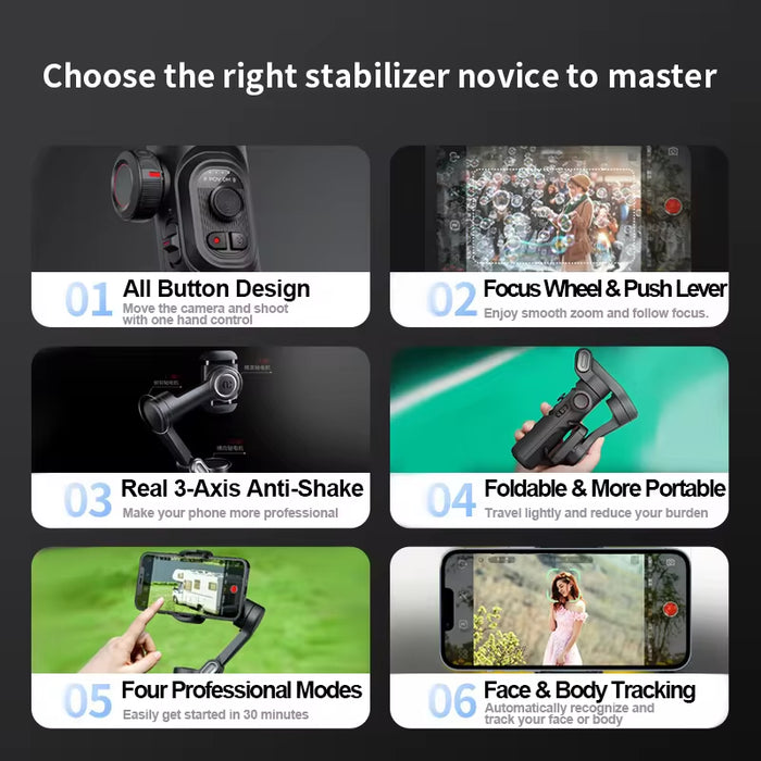 AOCHUAN 3-Axis Handheld Gimbal Stabilizer for Smartphone 