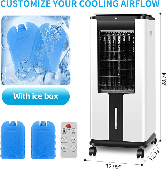 Portable Air Conditioner, Electric Air Cooler with 3 Wind Speeds