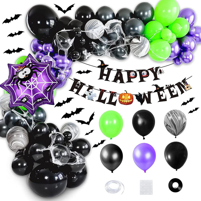 Halloween Balloon Arch Kit with Black Purple Halloween Balloons