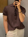  Ribbed Knit Polo Shirt