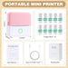 Thermal Mini Printer, Portable Inkless Sticker Maker, Bluetooth Printer for Phone