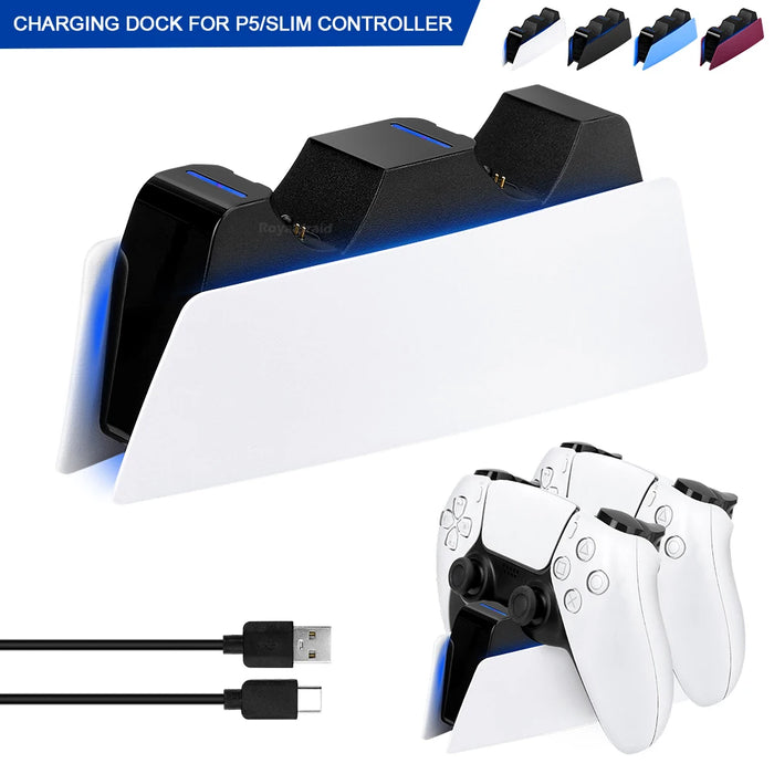 Fast Dual Charging Station for PS5 Dual Wireless Game Controller Handle Charging Dock Stand 