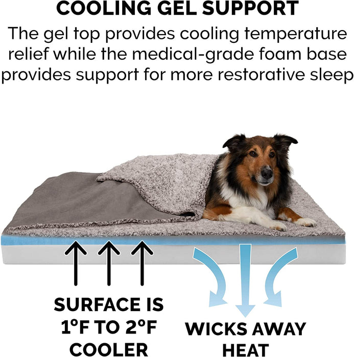 Cooling Gel Dog Bed for Large Dogs W/ Removable Washable Cover