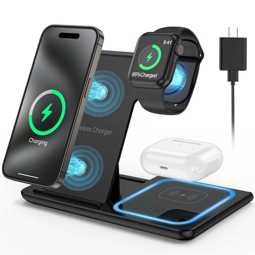 Wireless Charger, 18W Fast iPhone Charging Station for iPhone and Androids 