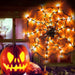 Halloween Decorations Orange Lights Spider Web 24In 60LED