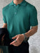  Ribbed Knit Polo Shirt