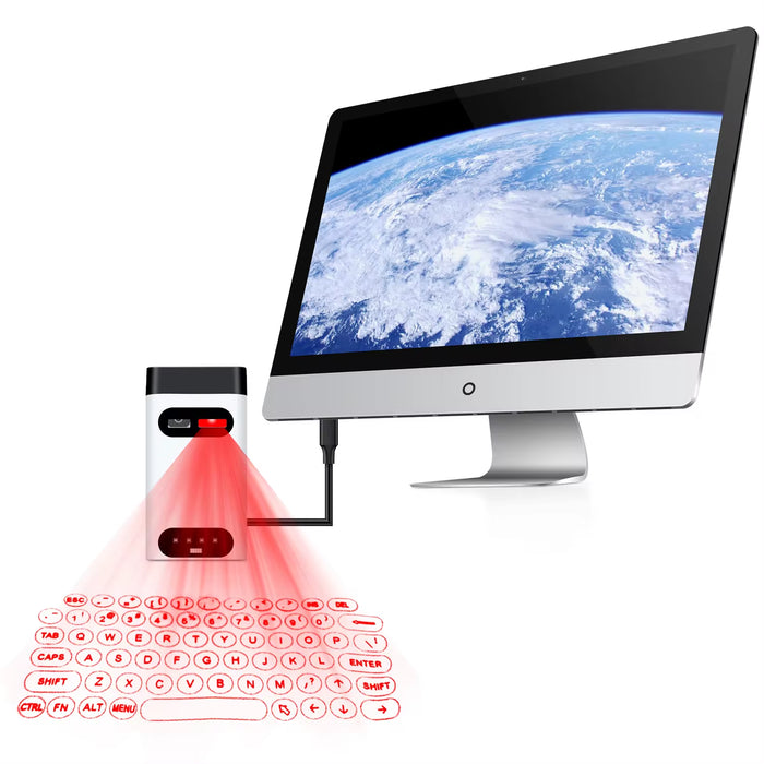 Mini Wireless Laser Projection Keyboard Bluetooth Keyboard & Mouse Function for Laptop Smartphone 