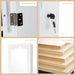 Jewelry Cabinet Armoire, Lockable Jewelry Organizer with 47.5'' Full Length Mirror, 5 Lights, 6 Acrylic Drawers (White)