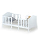 2-In-1 Classic Convertible Wooden Toddler Bed with 2 Side Guardrails for Extra Safety