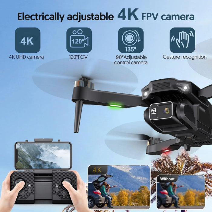 H16 Drone with Camera for Adults 4K, Foldable Drone for Beginners with Brushless Motor, Optical Flow Positioning