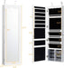 Jewelry Cabinet Armoire, Lockable Jewelry Organizer with 47.5'' Full Length Mirror, 5 Lights, 6 Acrylic Drawers (White)