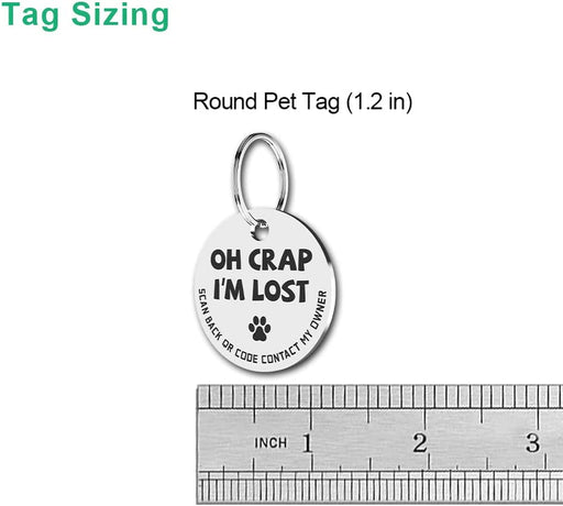 Stainless Steel QR Code Pet ID Tags Dog Tags 