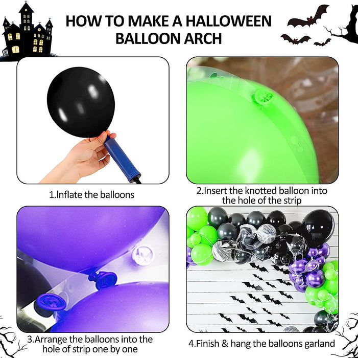 Halloween Balloon Arch Kit with Black Purple Halloween Balloons