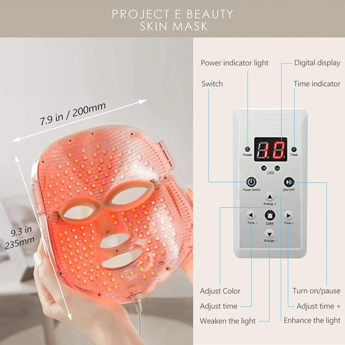 Led Face Mask Light Therapy,  Red Light Therapy for Face, 7 Colors LED Facial Skin Care