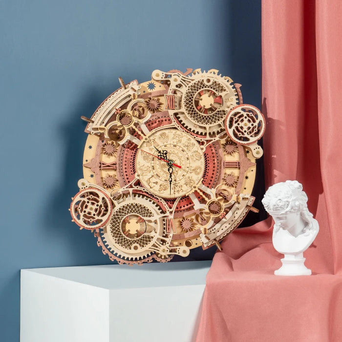 Robotized Zodiac Wall Clock 3D Wooden Puzzle