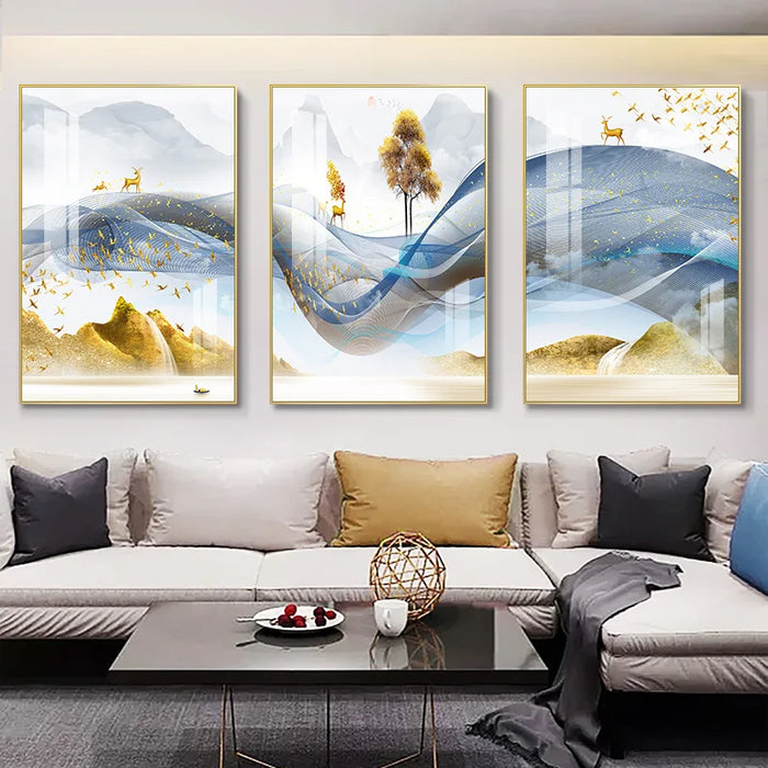 Nordic Luxury Ribbon Abstract Wall Art