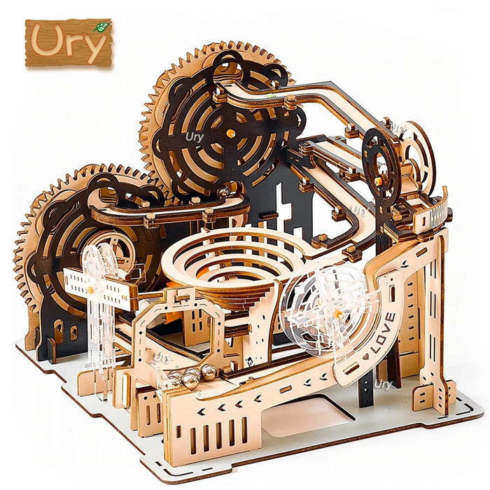 Wooden Puzzle Marble Run Set