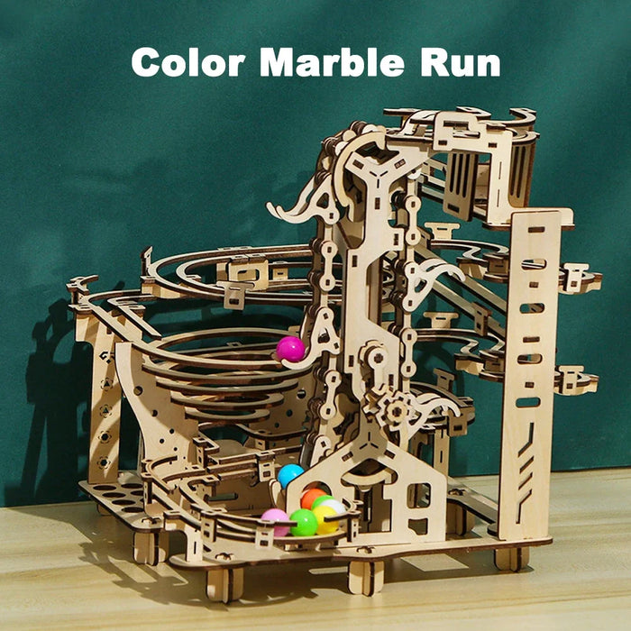 Wooden Puzzle Marble Run Set