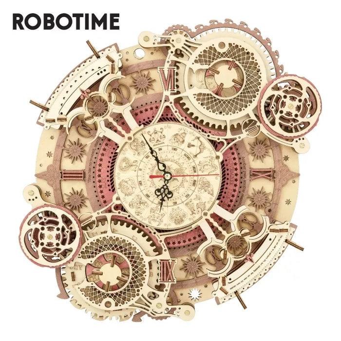 Robotized Zodiac Wall Clock 3D Wooden Puzzle