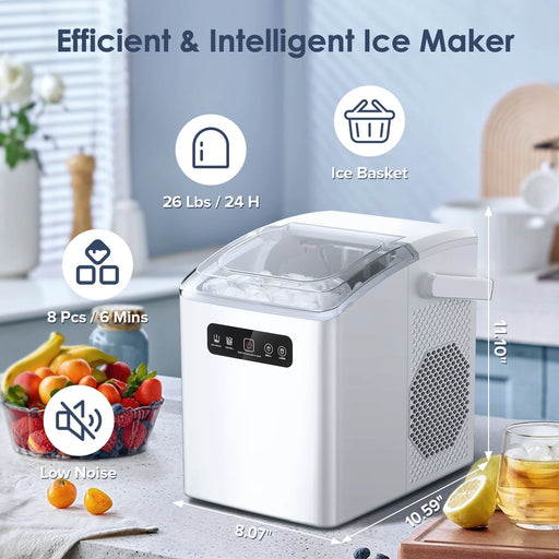 Countertop Portable Ice Maker, Self-Cleaning with Handle