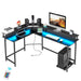 L-Shaped Gaming Desk with USB Wireless Charging, 55" Computer Desk