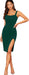 Women'S Sexy Split Thigh Tank Dress Bodycon Party Summer Dresses Dark Green L