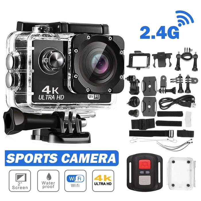 Ultra HD 4K Action Camera 1080P/30FPS Wi-Fi 2.0-Inch 170D Underwater Waterproof Helmet Video Recording 