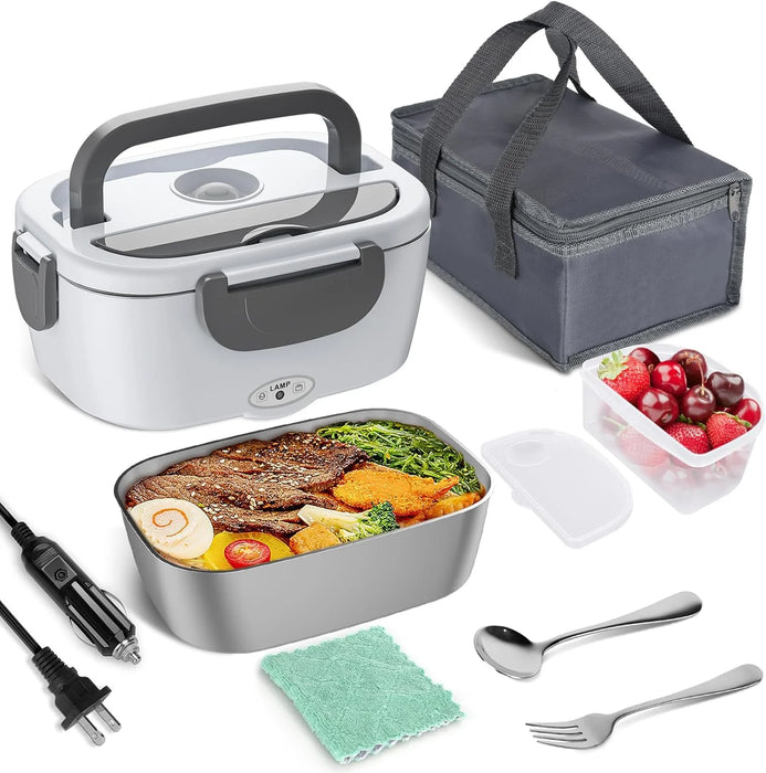 Electric Lunch Box Food Heater,  60-80W with Fork & Spoon