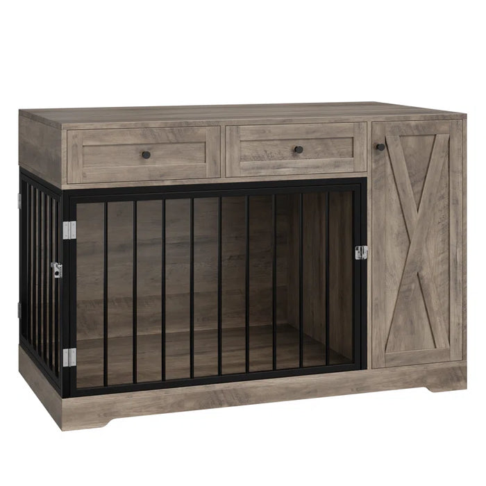 Ansel 47.2" W Big Furniture Style Wooden Large Dog Crate